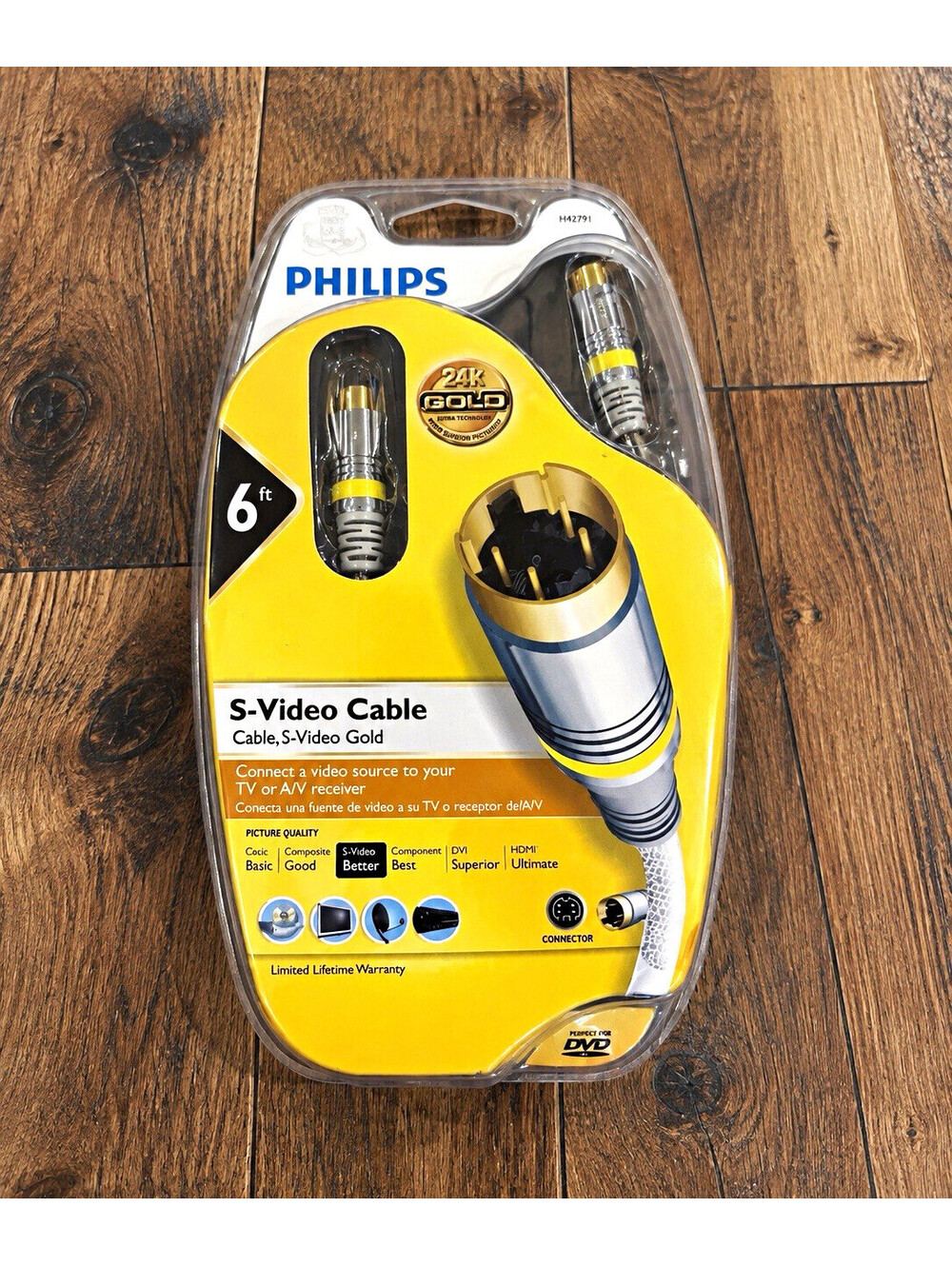 Philips 6ft S-Video Male to Male Cable Gold Plated Connectors H42791